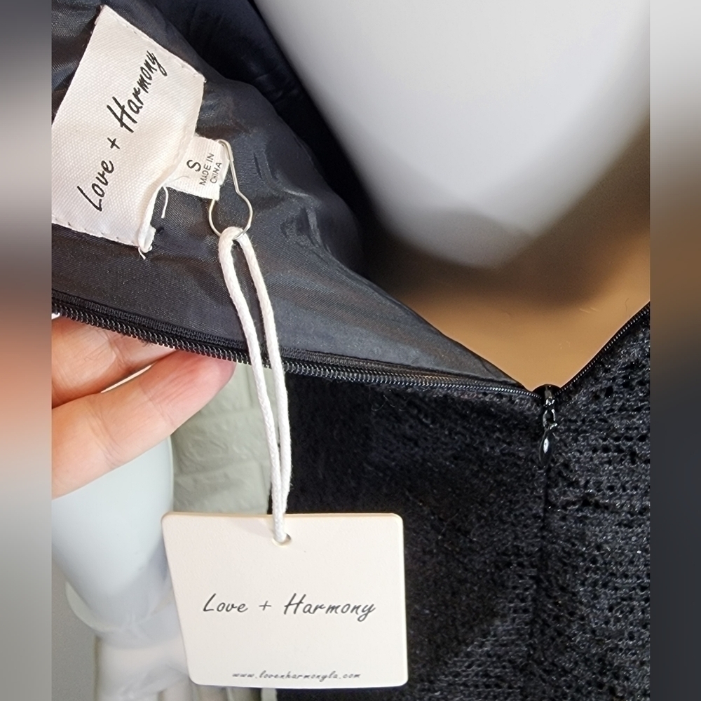 Love +Harmony black Minidress size Small with adjustable straps New with Tag - Picture 3 of 12